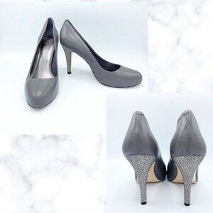 SAKS FIFTH AVE SELENA SMOKE STINGRAY LEATHER HEELS - 9M